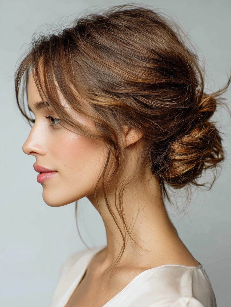 Low Bun with Face-Framing Pieces inspiration photo